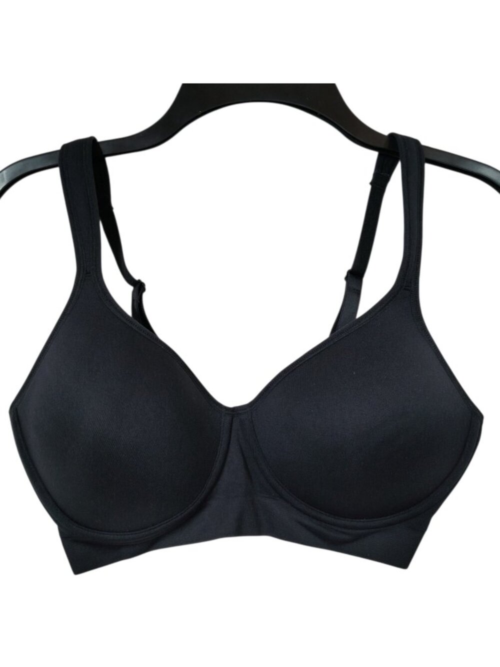 32C Land's End Women's Bra Wireless Seamless Comfort Straps Black